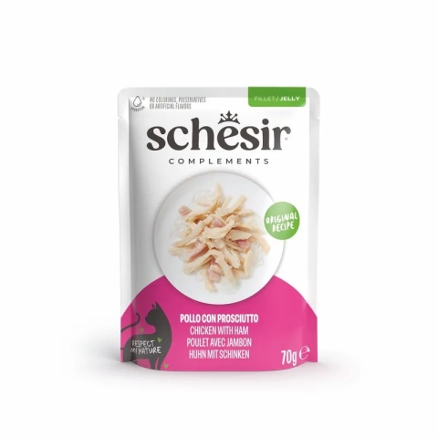 Schesir Complements kurczak z szynką w galaretce - karma dla kota 70g
