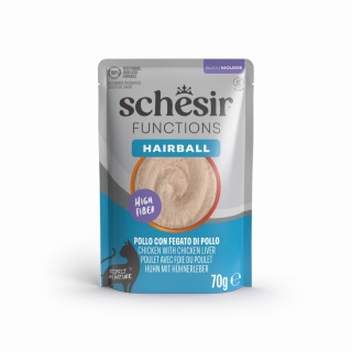 Schesir Functions Hairball z kurczakiem i wątróbką - mus dla kota 70g