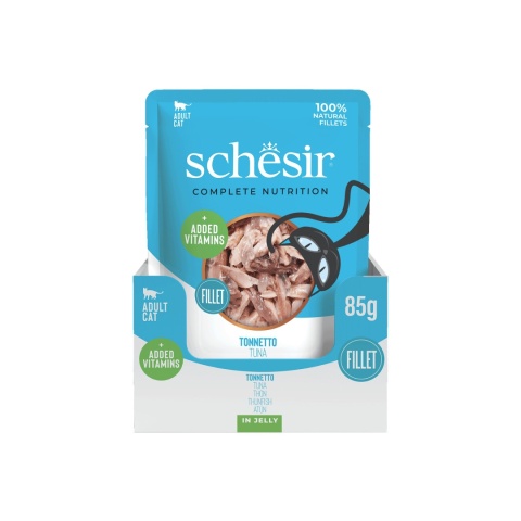 Schesir Tuna Fillet in Jelly 12x85g tuńczyk w galarecie - karma dla kota zestaw