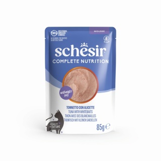 Schesir Tuna Whitebaits Mousse tuńczyk i narybek mus - karma dla kota 85g