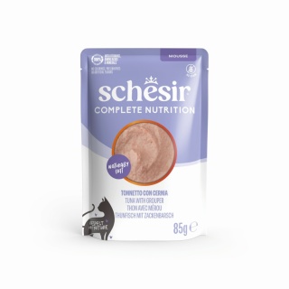 Schesir Tuna Grouper Mousse tuńczyk i strzępiel mus - karma dla kota 85g