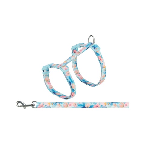 Trixie Szelki dla dużego kota ze smyczą flower power kwiaty 35-59 cm/13 mm