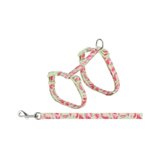 Trixie Szelki dla dużego kota ze smyczą flower power arbuz 35-59 cm/13 mm