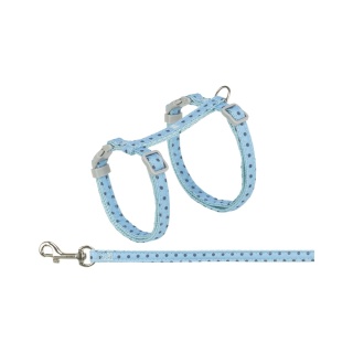 Trixie Szelki ze smyczą dla kota niebieskie w kropki 28-45 cm