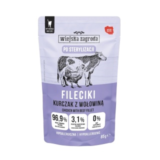 Wiejska Zagroda Fileciki Kurczak z wołowiną dla kota 85g