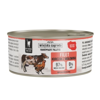 Wiejska Zagroda Handmade fillets Kurczak z wołowiną dla kota 70g