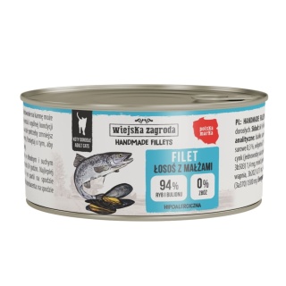 Wiejska Zagroda Handmade fillets Łosoś z małżami dla kota 70g