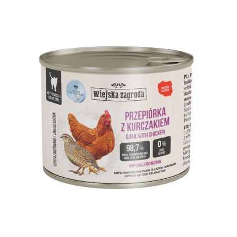 Wiejska Zagroda Przepiórka z kurczakiem Edycja limitowana - karma mokra dla kota 180g