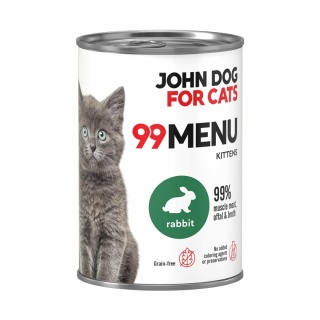 99 MENU John Dog for Cats Kitten kurczak i królik - karma mokra dla kociąt 400g