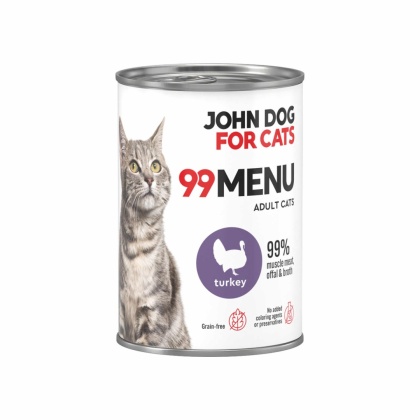 99 MENU John Dog for Cats kurczak i indyk - karma mokra dla kota 400g