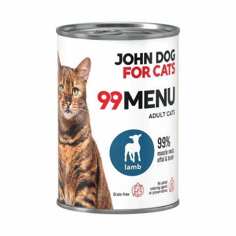 99 MENU John Dog for Cats kurczak i jagnięcina - karma mokra dla kota 400g