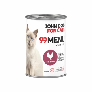 99 MENU John Dog for Cats kurczak - karma mokra dla kota 400g