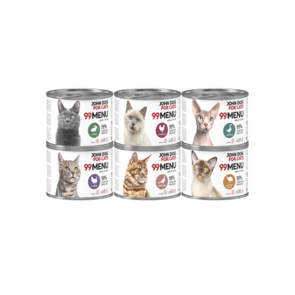 99 MENU John Dog for Cats zestaw próbny dla kota MIX 6x200g