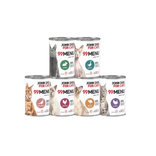 99 MENU John Dog for Cats zestaw próbny dla kota MIX 6x400g