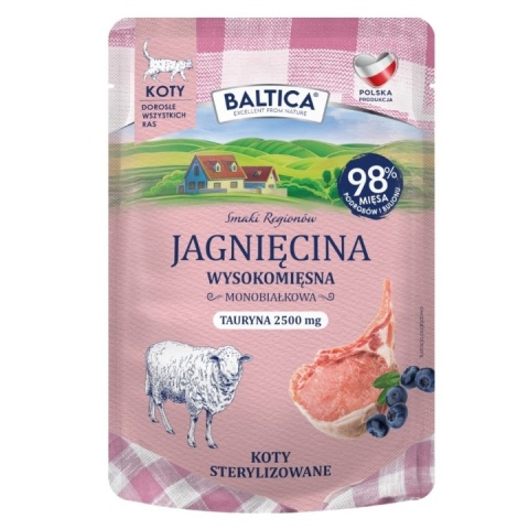 BALTICA SMAKI REGIONÓW jagnięcina - monobiałkowa karma dla kota 100g