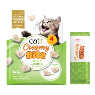 Catit Creamy Bitz kurczak z kaczką - miękki przysmak dla kota 4x12g