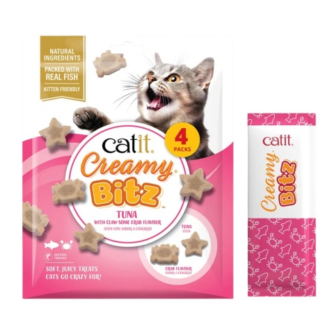 Catit Creamy Bitz tuńczyk z krabem - miękki przysmak dla kota 4x12g