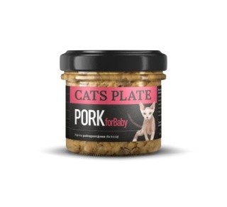 Cats Plate for Baby Pork - karma z mięsa wieprzowego dla kociąt 100g
