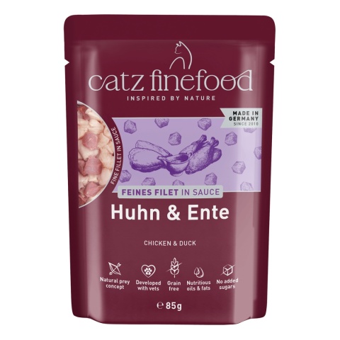 Catz Finefood Feines Filet Kurczak i kaczka fileciki w sosie - mokra karma dla kota 85g