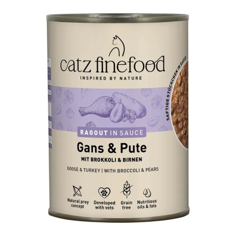 Catz Finefood Ragout N.603 Gęś i indyk - karma dla kota w sosie 380g