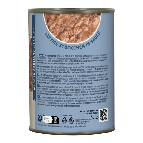 Catz Finefood Ragout N.605 Łosoś i dzika kaczka - karma dla kota w sosie 380g