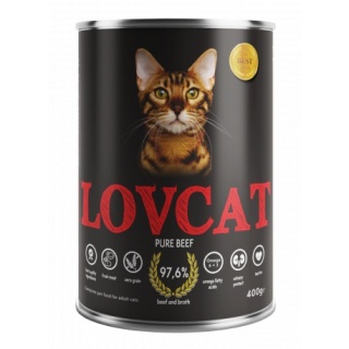 Coyote LOVCAT Pure Beef puszka dla kota 400g
