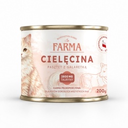 FARMA Cielęcina - karma mokra dla kota monobiałkowa 200g