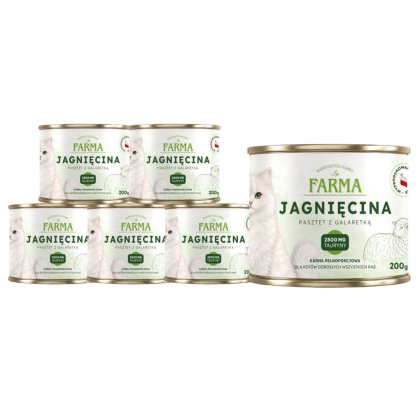 FARMA Jagnięcina zestaw 6x200g - karma mokra dla kota monobiałkowa