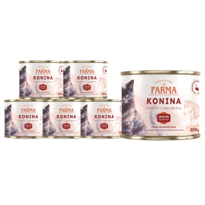 FARMA Konina zestaw 6x200g - karma mokra dla kota monobiałkowa