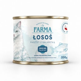 FARMA Łosoś - karma mokra dla kota monobiałkowa 200g