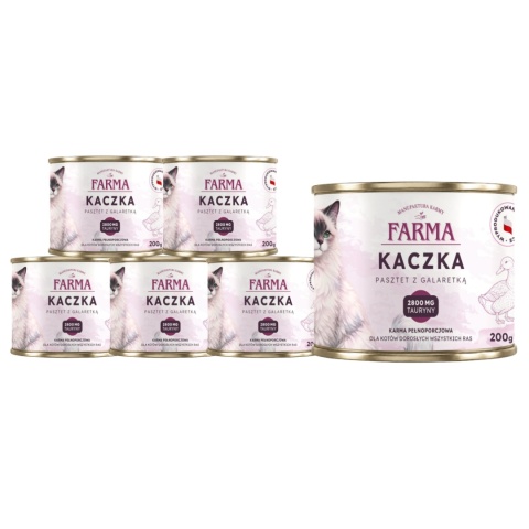 FARMA Kaczka zestaw 6x200g - karma mokra dla kota monobiałkowa