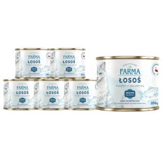 FARMA Łosoś zestaw 6x200g - karma mokra dla kota monobiałkowa