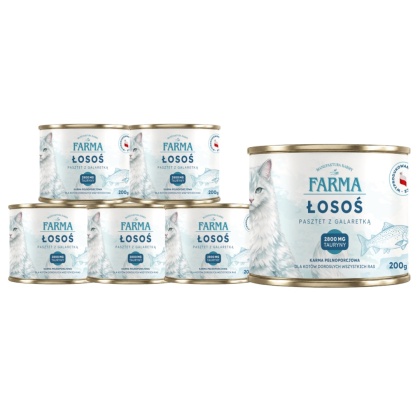 FARMA Łosoś zestaw 6x200g - karma mokra dla kota monobiałkowa