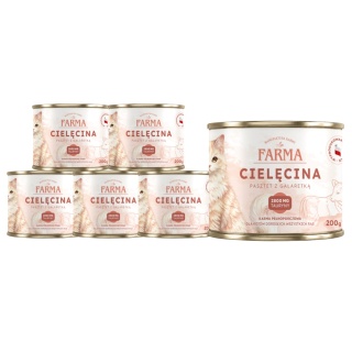 FARMA Cielęcina zestaw 6x200g - karma mokra dla kota monobiałkowa