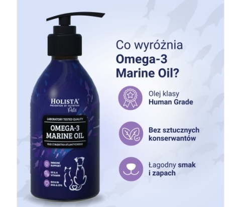 Holista Marine Oil olej z błękitka atlantyckiego Omega-3 280ml