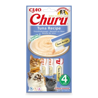 INABA CHURU Kremowe przysmaki dla kotów 4x14g - tuńczyk