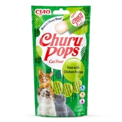 INABA CHURU Pops Tuna with Chicken 4x15g - przysmak dla kota w postaci galaretki