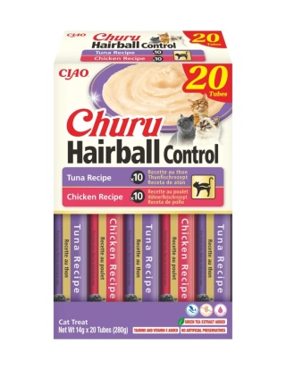 INABA Cat Churu HAIRBALL Variety 20x14g - przysmaki dla kota 280g