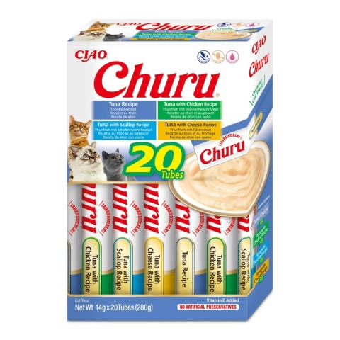 INABA Cat Churu Varieties Tuna - kremowe przysmaki dla kotów z tuńczykiem 20x14g