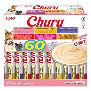 INABA Cat Churu Varieties Tuna - kremowe przysmaki dla kotów z tuńczykiem 60x14g