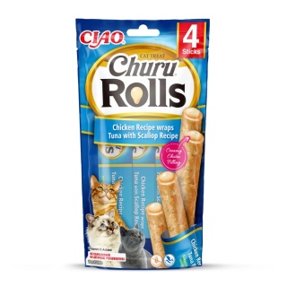 INABA Churu Rolls dla kota - przysmak Tuńczyk z Przegrzebkami