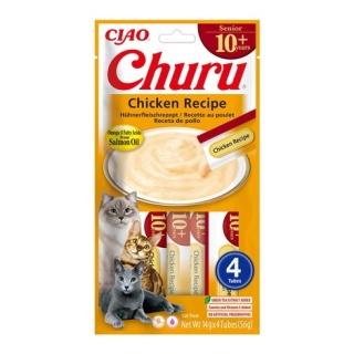INABA Churu SENIOR Chicken kremowe przysmaki dla kotów - kurczak 4x14g