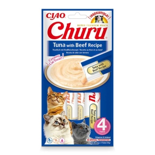 INABA Churu Tuna with Beef - tuńczyk z wołowiną - przysmaki dla kotów 4x14g
