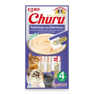 INABA Churu Tuna with Clam - tuńczyk z małżami - przysmaki dla kotów 4x14g