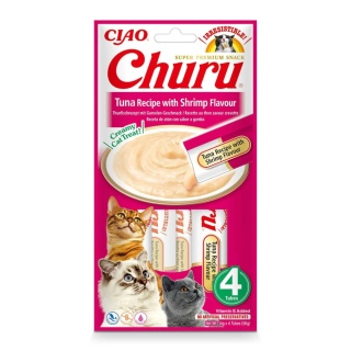 INABA Churu Tuna with Shrimp - tuńczyk z krewetkami - przysmaki dla kotów 4x14g
