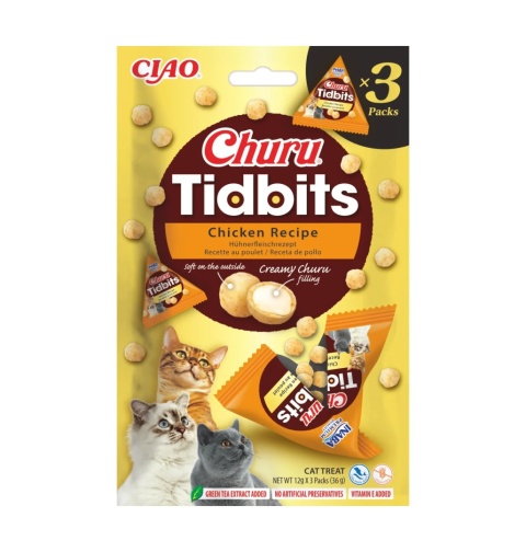 Inaba Churu TIDBITS CHICKEN 3x12g - przysmak dla kota z kurczakiem