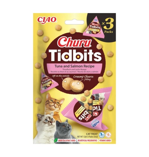 Inaba Churu TIDBITS TUNA SALMON 3x12g - przysmak dla kota z tuńczykiem i łososiem