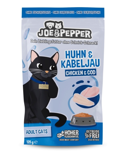 Joe & Pepper Huhn Kabeljau kurczak i dorsz - mokra karma dla kota 125g