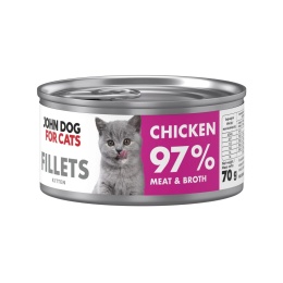 John Dog for Cats Filety Kurczak 70g dla kociąt - karma mokra pełnoporcjowa