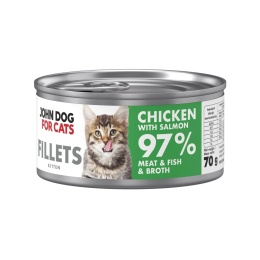 John Dog for Cats Filety Kurczak i Łosoś 70g dla kociąt - karma mokra pełnoporcjowa